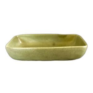 VTG Haeger Pottery 3832 USA Olive Green Speckled Rectangular MCM Stoneware Dish